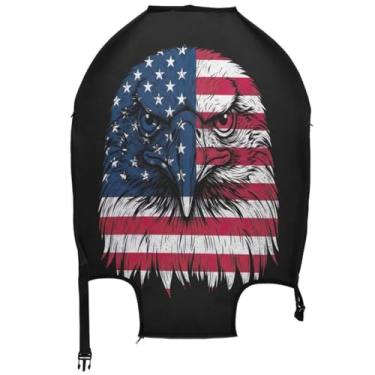 Imagem de Joisal Capas de mala para protetores de bagagem, capa de terno lavável, presentes de viagem, manga de bagagem, estampa de águia legal, Estampa de águia legal, L, Fits 26-28 Inch Case, Capa de mala