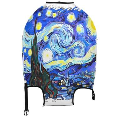 Imagem de Joisal Aquarela Starry Night Suitcase Cover Protetor de Bagagem Estética Acessórios de Bagagem de Viagem, Aquarela Noite estrelada, M, Fits 22-24 Inch Case, Capa de mala