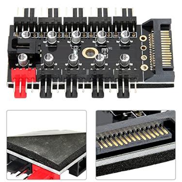 Imagem de Cocoarm Hub de Ventoinha para PC Divisor PWM Controlador de Ventoinha de Computador Regulador Hub PWM de 10 Portas 4pin Com Alimentação SATA para de Gabinete 12V 3pin 4pin (interface SATA)
