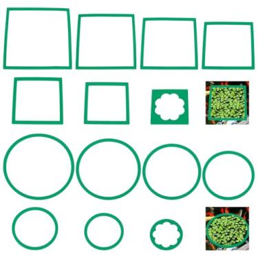 Imagem de BENECREAT 28 anéis de alimentação de peixes, 2 estilos de corrente flutuante de plantas de aquário de 9 a 19 cm, acessórios de aquário para aquário Betta (verde)