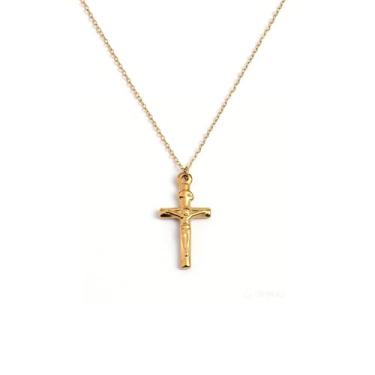 Imagem de Gracayfr Colar Cristão Cruz Zircônia Cúbica Starburst Strass Colar Jesus Crucifixo Banhado a Ouro 14K Pingente FaithHeart Joias Presente Para Mulheres, Aço inoxidável, Sem Pedra Preciosa