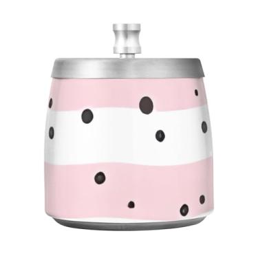 Imagem de Cinzeiros listrados de bolinhas rosa, cinzeiro de mictório, cinzeiros para fumantes
