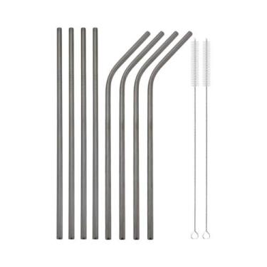 Imagem de Conjunto De Canudos De Metal Reutilizáveis Em Aço Inoxidável 304, Canu