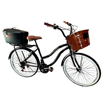 Imagem de Bicicleta tipo food bike aro 26 18v com Baú Box Preto