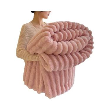 Imagem de Cobertor Macio E Quente De 250GSM, Cobertor Decorativo Listrado Para S