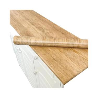 Imagem de Papel De Parede Autoadesivo PVC Com Efeito Madeira À Prova De Óleo Par