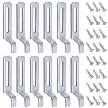 Imagem de Nkiy Quen 12 peças de trava de porta de tela deslizante de aço 148, placa de bloqueio de porta de tela com projeção de gancho de 1/4 polegada, substituição de trava de portas de tela deslizante