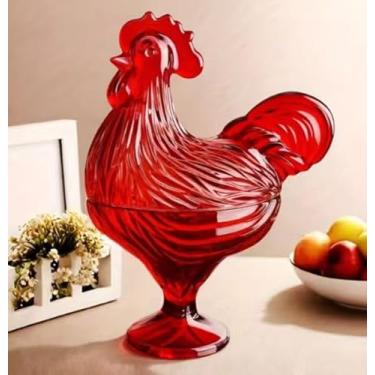 Imagem de Gkesgm Tigela de cristal para doces com tampa de laço, caixa de armazenamento pesada, açucareiro, vidro decorativo de Natal, ZRS-007