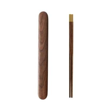Imagem de Conjunto De Talheres Premium Em Madeira De Noz Com Colher E Estojo Por