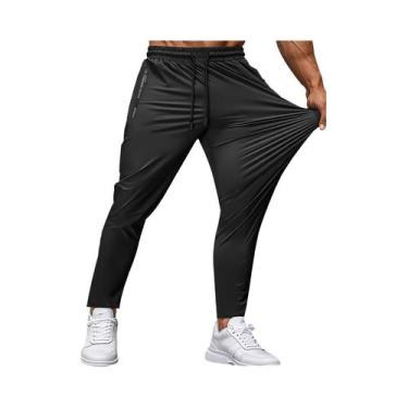 Imagem de Calças Esportivas Masculinas Com Stretch E Bolsos Com Zíper Para Corri