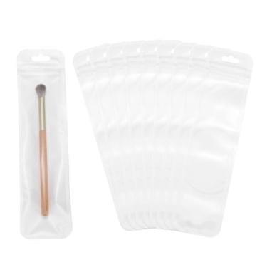 Imagem de PATIKIL Sacos plásticos de joias longas, 5,5 cm x 22 cm, 100 peças, bolsa com zíper autovedável transparente e reutilizável com orifício para pendurar para colares, embalagem de caneta, transporte