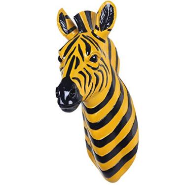 Imagem de Decoração de parede retrô cabeça de zebra decoração de parede, decoração de parede de cabeça de animal ecologicamente correta, quarto, sala de estar, sala de jantar, bar, decoração de parede