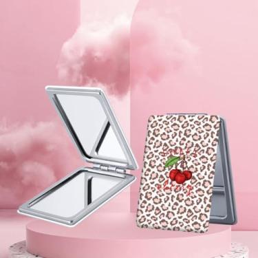 Imagem de Espelho de maquiagem portátil estilo Millennium Y6K, mini espelho de maquiagem portátil dobrável, espelho de contorno quadrado portátil de dupla face, adequado para todos em várias ocasiões