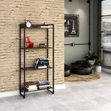 Imagem de Estante Multiuso 4 Prateleiras 60cmx146cm Dynamica Carvalho Dark