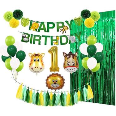 Imagem de Kit de balões de selva de aniversário: balões de látex, 46 unidades