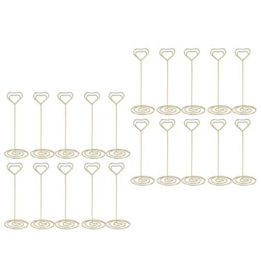 Imagem de Cryfokt Suporte de Número de Mesa Em Formato de Coração Suporte de Foto Premium para Eventos de Restaurante de Escritório 5,91 pol. 20 Peças (Ouro)