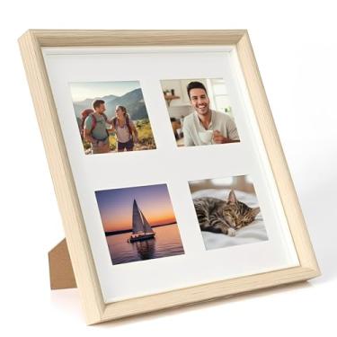 Imagem de Moldura de madeira compatível com fotos de câmera Fuji Instax Square SQ Link SQ1 SQ20 SQ10, moldura quadrada para fotos de 10 cm, design de suporte de mesa e parede para decoração de quarto e