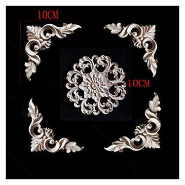 Imagem de 1. 0 CM Injeção de apliques de madeira maciça no centro de mobiliário em casa, artesanato applique, leito de mobília sem pintura guarnição de madeira moldagem decorativa(1PCS)