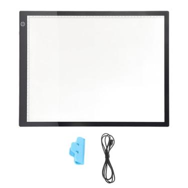 Imagem de A3 LED Light Box Graphics Tablet Touchpad Animação Lápis Esboço Ultra Slim Placa de rastreamento de luz branca brilhante com guias de régua e braçadeira de documento para artistas