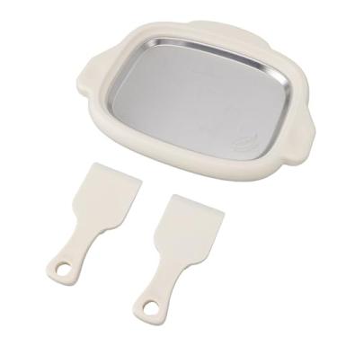 Imagem de Domary Máquina de Fritar Gelo Em Aço Inoxidável, Máquina de Sorvete Laminado para Uso Doméstico (Branca)