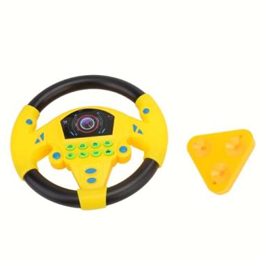 Imagem de TARSHYRY Brinquedo Interativo de Volante Com Sons e Música, Brinquedo de Alta Imitação para Crianças, Com Ventosa para Fixação de Assento de Carro (Amarela)