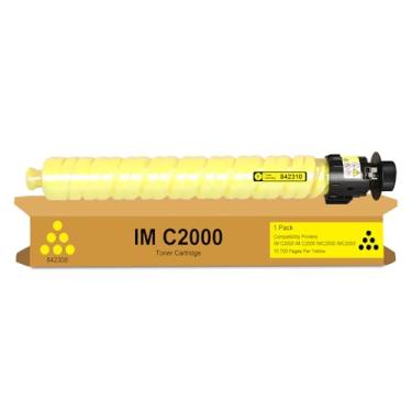 Imagem de Vylent Cartuchos de toner pretos IMC2000 IMC2500 de substituição para cartucho de toner Ricoh 842307 para Savin Lanier IM C2000 C2500 tinta de impressora 1 pacote (amarelo)