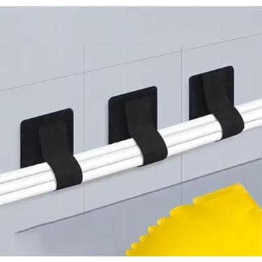 Imagem de Pacote com 20 clipes de cabo adesivos, organizador de cabos de nylon reutilizável para gerenciamento de cabos de casa, escritório e mesa (preto)