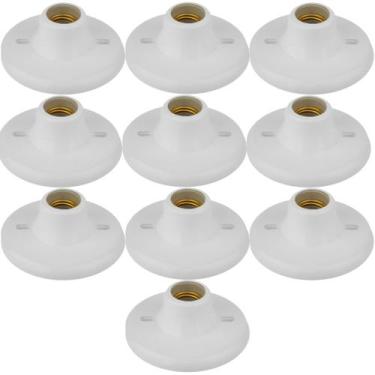 Imagem de Kit 10 Plafon Soquete Encaixe Bocal E27 100w Branco Blumenau