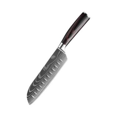 Imagem de Conjunto De Facas De Cozinha Em Aço Damasco Cortadas a Laser Para Carn