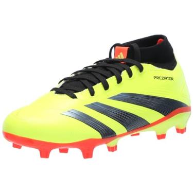 Imagem de adidas Tênis unissex 24 League Firm Ground, Team Solar Amarelo/Preto/Vermelho Solar, 7.5 Women/6.5 Men