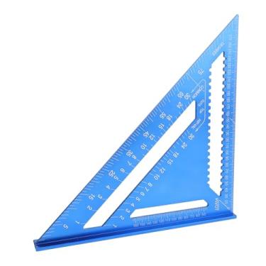 Imagem de Mingzhe Régua Métrica Imperial de Liga de Alumínio, Escala Clara, Alta Precisão, Fácil Ler, Engenheiro, Carpinteiro, Ferramenta Layout, Artistas Amadores (Azul)