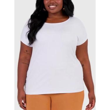 Imagem de Blusa Manga Curta Malwee 1000100365 Feminina Plus Size Viscose e Stret