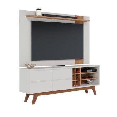 Imagem de Rack Bancada Noronha 1.8 e Painel para TV Extensivo Leme Off White Mat