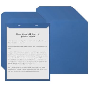 Imagem de Pacote com 150 capas de manuscrito, capas de relatório de tamanho carta, pastas de documentos encadernadas na parte superior, capas de papel azuis de 0,23 mm/180gsm para arquivamento, organização e