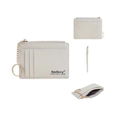 Imagem de Carteira Slim Feminina Multi Cartões Com Chaveiro Estilo Ins, Bolsa De