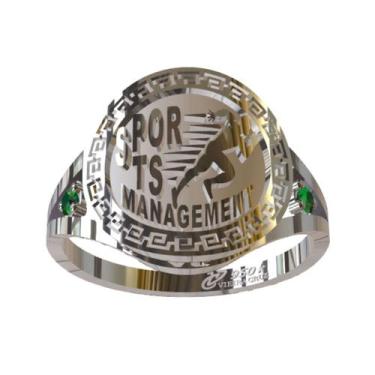 Imagem de Anel De Formatura De Sports Management Em Prata 950k - Vieira Cruz Jói
