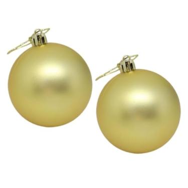Imagem de Bolas de Natal Decorativas, 20cm, Dourada Fosca, Material Poliestireno, para Árvore de Natal, Kit com 2 Unidades