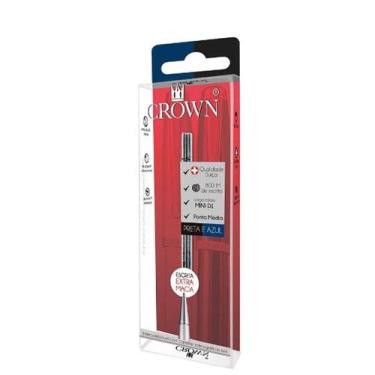 Imagem de Carga Crown Esferográfica Mini Azul e Preta CA16005N - CARGAS E CARTUC