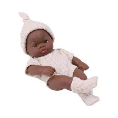 Imagem de Boneca Bebê Reborn Africana Negra 20cm, Brinquedo De Alta Qualidade Co