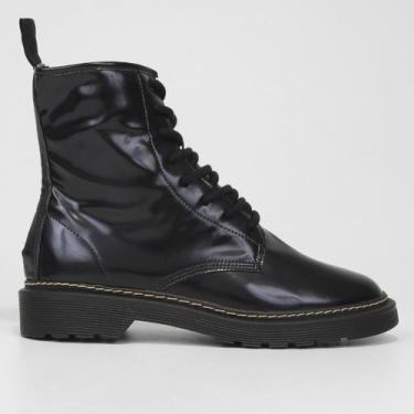 Imagem de Bota Zatz Coturno Box Verniz Feminina, Preto, 35