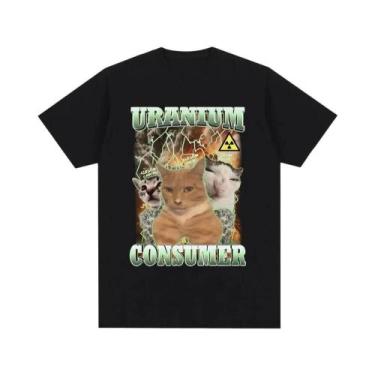 Imagem de Camiseta Feminina Casual De Verão Com Estampa Vintage De Gato Meme, Ma