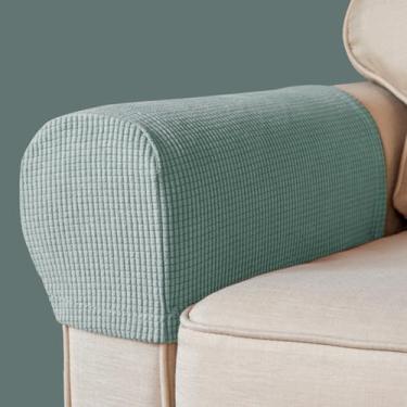 Imagem de BAHULA Capas de apoio de braço, tecido elástico, elastano, à prova d'água, capas de braço antiderrapantes para poltronas, sofás, poltronas, poltronas, poltronas, poltronas reclináveis, conjunto de 2