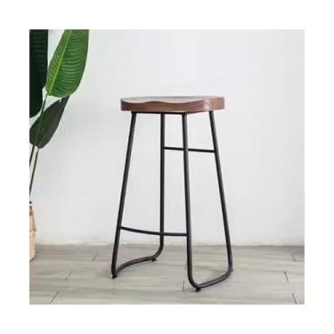 Imagem de x3anggyt5 Banquetas de bar minimalistas, cadeira de bar de madeira maciça, banco alto, elegante e criativo, banco alto para uso doméstico, moderno, cadeiras de bar