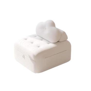 Imagem de Sofá-cama dobrável moderno, com encosto ajustável multifuncional, adequado para apartamentos pequenos, salas de estar, quartos, corredores (branco)