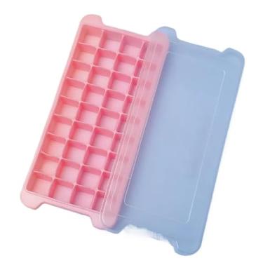 Imagem de Kit Formas Gelo Silicone Flexível 36 Cubos com Tampa Empilhável(Rosa, 1 Unidade)