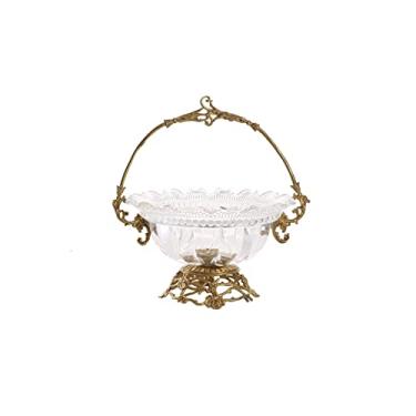 Imagem de Pratos de exibição de doces, cesta de frutas portátil tigela de frutas de vidro cristal, mesa de café, lanches, bandeja de armazenamento de frutos secos, bandeja de prato de frutas secas