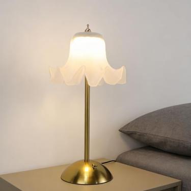 Imagem de Asixxsix Abajur de Mesa de Flores, Abajur de Flores Vintage de Cabeceira, de Mesa, Regulável por Toque, Bateria Recarregável, para Decoração de Casa de Sala de Estar