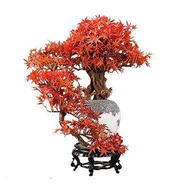 Imagem de Bonsai artificial, folha de bordo, árvore de bonsai, plantas falsas, para ambientes internos, grandes plantas falsas, decoração com vasos de cerâmica, decoração de casa, árvore de bonsai artificial