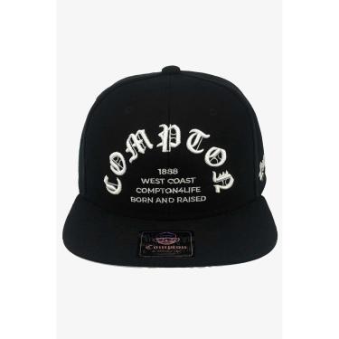 Imagem de Boné Compton Aba Reta Snapback Born And Raised Preto-Unissex