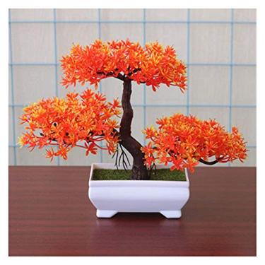 Imagem de SLGGPJBU Plantas falsas/plantas falsas, 1 peça, plantas artificiais, bonsai, vasos de árvores, flores falsas, ornamentos em vasos para decoração de casa, quarto, hotel, jardim, plantas artificiais de
